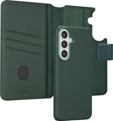 Zdjęcie produktu dla Accezz Leather Bookcase 2 w 1 z MagSafe dla Samsung Galaxy S26 Plus – Cedar Green