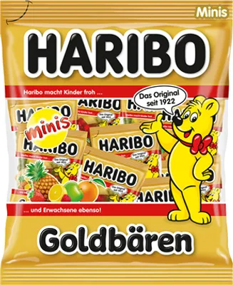 Obrázok produktu pre Haribo Zlatí medvedíci v praktickom mini formáte 20 mini vrecúšok 250g