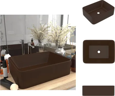 Produktbild von vidaXL Luxus-Waschbecken Matt Dunkelbraun 41x30x12 cm Keramik -  Badezimmer-Waschbecken
