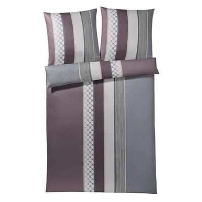 Produktbild von JOOP! Mako-Satin Bettwäsche Cornflower Stripe 4069, deep wine, 240x220+80x80 cm