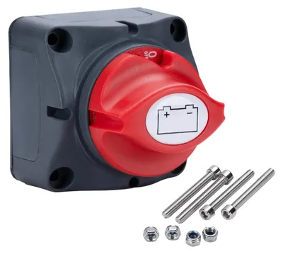 Immagine prodotto di Interruttore di disconnessione batteria - Isolatore di batteria - 12/24/48 V - 275 A - M10 - On/Off - Per auto, imbarcazioni, camper e camion