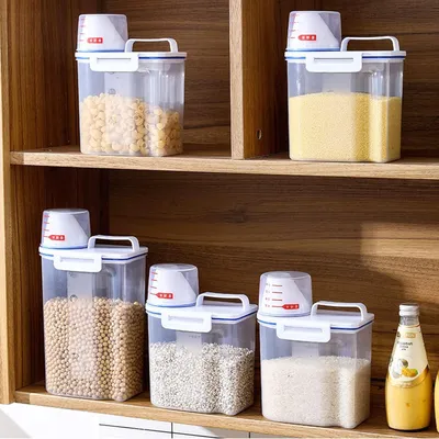 Produktbild von Großer hermetischer Lebensmittelbehälter für Haustiere - Luftdichte Lagerung für Getreide und Trockenfutter - 2L