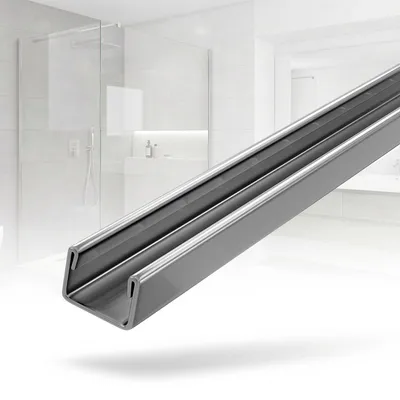 Produktbild von Dalsys Wandanschlussprofil 250cm x 12mm x 13mm mit Glasführungsschiene - U Profil Edelstahl für 11mm Glas als Duschwand Halterung