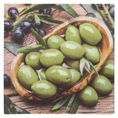 Produktbild von PAPSTAR Motiv-Servietten "Olive Flavour" 330 x 330 mm 20 Stück