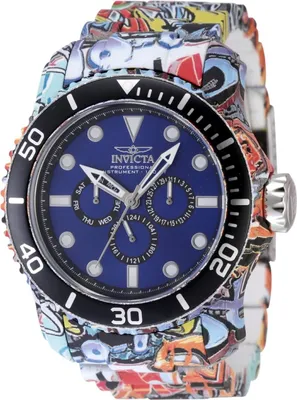 Obrázok produktu pre Invicta Pro Diver 47856 Pánske Hodinky - Kvarcový Mechanizmus - Nerezová Oceľ s Modrým Ciferníkom - 49 mm
