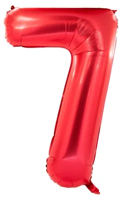 Produktbild von Folienballon 100cm Zahl 7 matt rot
