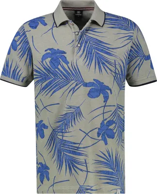 Produktbild von LERROS Poloshirt sportiv-klassisch aus Baumwollpiqué mit floralem Print und Knopfleiste