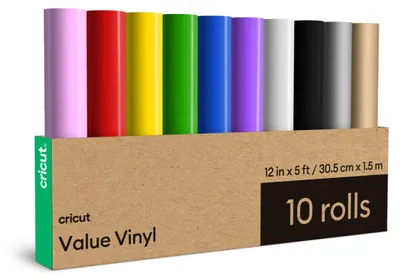 Obrázek produktu pro Sada vinylových fólií Cricut pro plotry | 10 rolí | 30,5 cm x 1,5 m | S