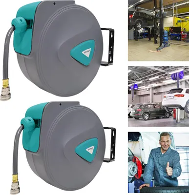 Produktbild von XINZI 20m Druckluftschlauchtrommel 1/4" Anschluss Druckluftschlauch Aufrolle Automatisch Schlauchtrommel Wandschlauchhalter Schlauchaufroller