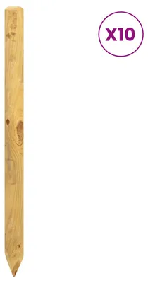 Obrázek produktu pro Sloupky pro oplocení, 10 kusů, zelené, 120 cm, masivní borové dřevo