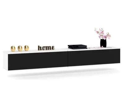 Produktbild von TV-Lowboard Fernsehschrank SIMPLY DUO HÄNGEND Weiß Matt/Schwarz 240cm