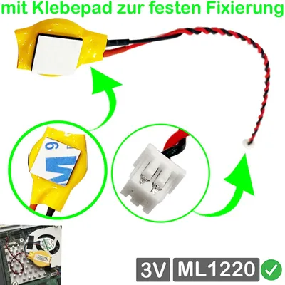 Produktbild von RTC ML1220 BIOS CMOS Batterie Knopfzelle Akku Battery mit Steckerkabel für Acer TravelMate 2300, 2303LCi, 3200