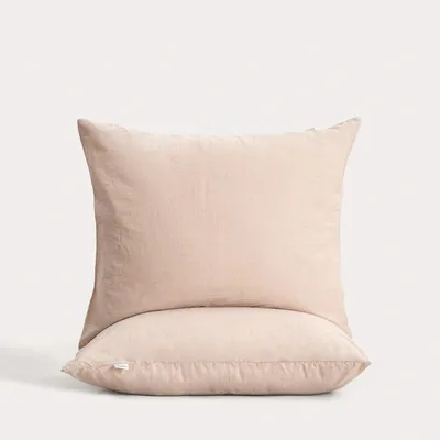 Zdjęcie produktu dla HOMLA Zestaw dwóch poszewek GOSSY bawełnianych z barwionych nici beżowych 2*70x80 cm