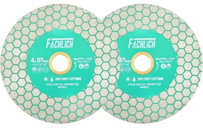 Produktbild von Diamant-Fliesensägeblatt 115 mm, 2 Stück, für Porzellan, Keramik, Marmor, Kunststein