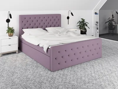 Produktbild von Boxspringbett ALA 180x200 mit 2 Bettkästen, Bonell-Matratze und Topper. Farbe: Rosa