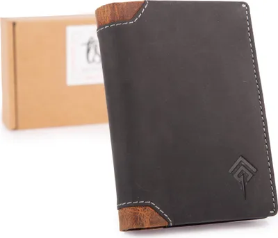 Produktbild von Ekavale Herren Geldbörse Hochformat RFID Echtleder 13 cm Schwarz