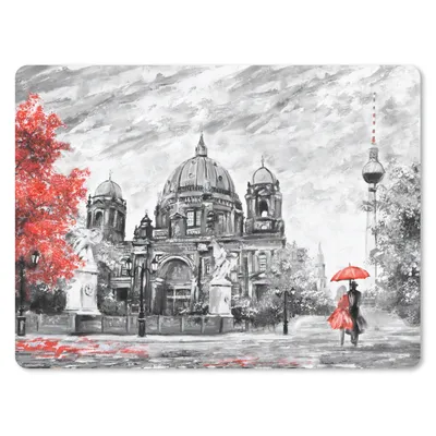 Obrázek produktu pro Podložka pod myš - Malba - Architektura - Strom - Červená - 40x30cm - Podložka pod myš