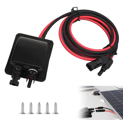 Solarkabel-Dachdurchführung, doppelt, IP68, 2 m, schwarz