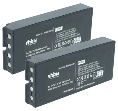 Produktbild von vhbw 2x Akku Ersatz für Iribarri BT27K für Industrie-Funkfernsteuerung Fernbedienung (2500 mAh, 4,8 V, NiMH) - Schwarz