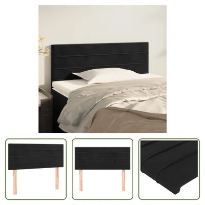 Produktbild von The Living Store Kopfteil Schwarz 100x5x78/88 cm Samt