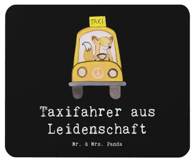 Produktbild von Mr. & Mrs. Panda Mouse Pad Taxifahrer Leidenschaft - Schwarz - Geschenk, computer mousepad, mousematte, laptop, Mauspad