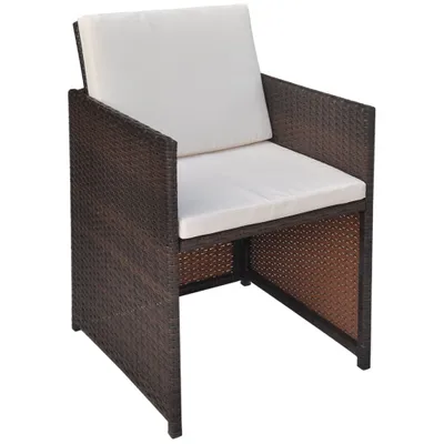 Produktbild von vidaXL Gartenstühle 2 Stk. mit Polstern und Kissen Poly Rattan Braun