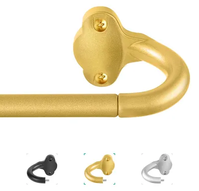 Verdunkelnde Gardinenstange, gebogen, 71-122 cm, messing-gold