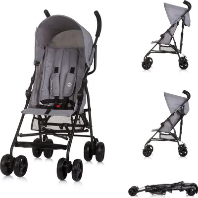 Obrázok produktu pre Kočík Chipolino, Buggy Point 5-bodové bezpečnostné pásy, nastaviteľná opierka chrbta, košík sivý