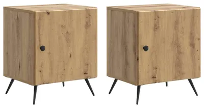 Imagen del producto de Armario de Noche 2 uds. Roble artisan 43 x 34,5 x 50 cm