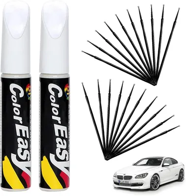 Immagine prodotto di Pennarello per ritocco vernice auto, pennarello per riparazioni auto, pennarello per vernice auto, pennarello per rimuovere graffi, pennarello per graffi, pennarello per vernice, pennarello per riparazioni, colore bianco, confezione da 2 pezzi