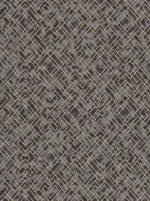 Produktbild von Tapete Art Deko Muster und Glanz-Effekt – Schwarz, Metallic