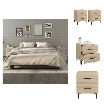 Immagine prodotto di vidaXL Comodini 2 pezzi rovere Sonoma 40x35x47,5 cm - Comodini