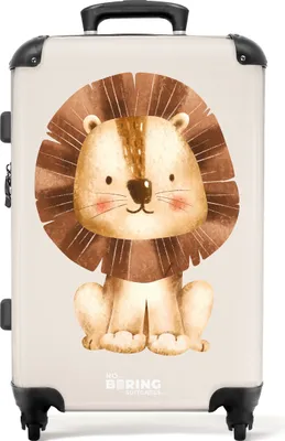 Produktbild von NoBoringSuitcases.com Koffer Mittelgroß 67x43x25 cm, Kinderkoffer Tiere: Löwe, 60L