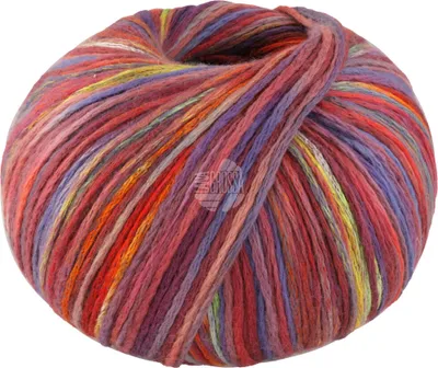 A ball of yarn with multiple colors.