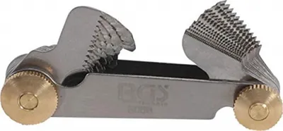 A tool for measuring screw threads.