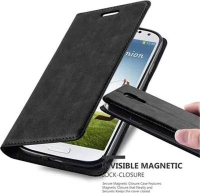 Produktbild von Cadorabo Hülle für Samsung Galaxy S4 Schutz Hülle in Schwarz Handyhülle Etui Case Cover Magnetverschluss