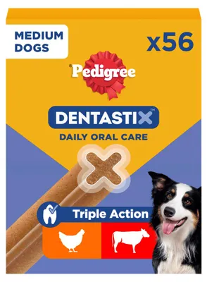 Zdjęcie produktu dla PEDIGREE DentaStix 56 sztuk (8x180g) Medium średnie rasy Gryzak dla psów