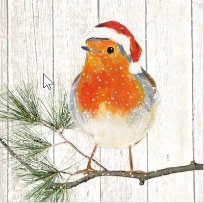 Produktbild von 20 Servietten, Rotkehlchen, 33 x 33 cm, Papierservietten, Tiere Tier Gartenvogel Vogel