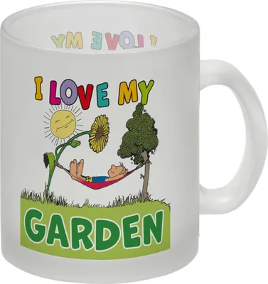 Produktbild von Garten Glas Tasse mit Spruch I love my garden