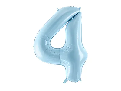 Image de Ballon en plastique chiffre 4, 86 cm, bleu clair