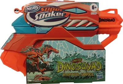 Zdjęcie produktu dla Hasbro F2795 Nerf Super Soaker Water Blaster Dinosquad Raptor-Surge Dinosaur Orange Blue 25 cm dla dzieci