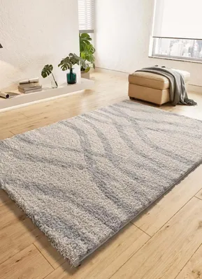 Produktbild von ATTICGO Hochflorteppich HELIA Modern skandinavisch in Silber, 160x230 cm