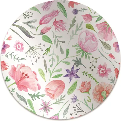 Produktbild von Rundmatte - Stuhlunterlage Bürostuhlunterlage - Rund Ø 100 cm - Bodenmatte - Fußmatte - Lackierte Blumen