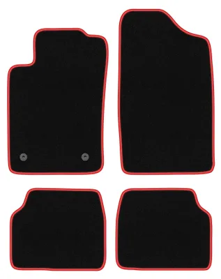 Image de Tapis de sol en moquette noir/rouge pour Peugeot 405 1987-1996 4 pièces