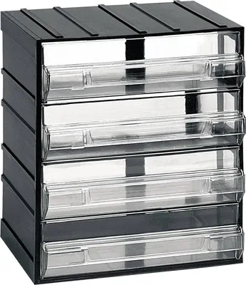 Produktbild von Dbertolin 2 Türen Mehrzweckschrank, Kleinteileschrank, Schrank für Werkzeugbehälter, 100 %  Italy, 19x15h23 cm, Anthrazit, 4 Schubladen
