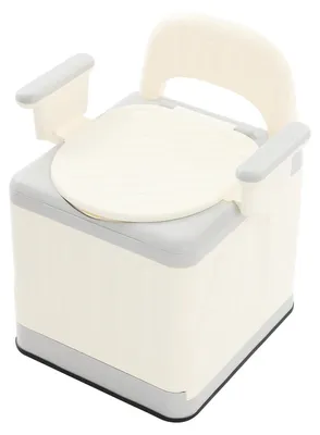 Obrázek produktu pro Mobilní toaleta – skládací toaletní židle – odnímatelné područky – pro dospělé a seniory – nosnost 150 kg – kempování a cestování – vyžaduje montáž – bílá barva