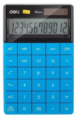Productafbeelding van Deli E1589 - Een elegante kantoorcalculator met dubbele voeding en 12 cijfers