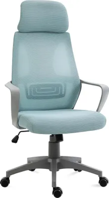 Obrázek produktu pro Kancelářská židle - Kancelářská židle - Výškově nastavitelná - 5 koleček - Nosnost do 120 kg - 64 × 58 × 116-126 cm - Nebesky modrá