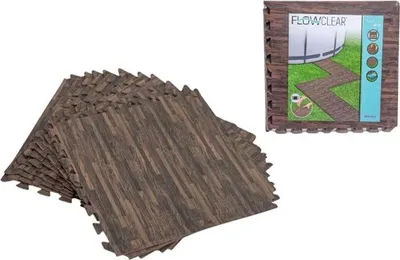 Produktbild von Bestway® Flowclear™ Pool-Bodenschutzfliesen Set, 12 Stück á 50 x 50 cm, Holz-Optik (Palisander)
