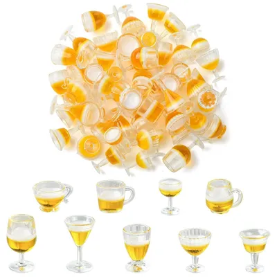 Productafbeelding van Miniatuur drinkbekers - Set van 50 stuks voor poppenhuisdecoratie - Meerdere kleuren